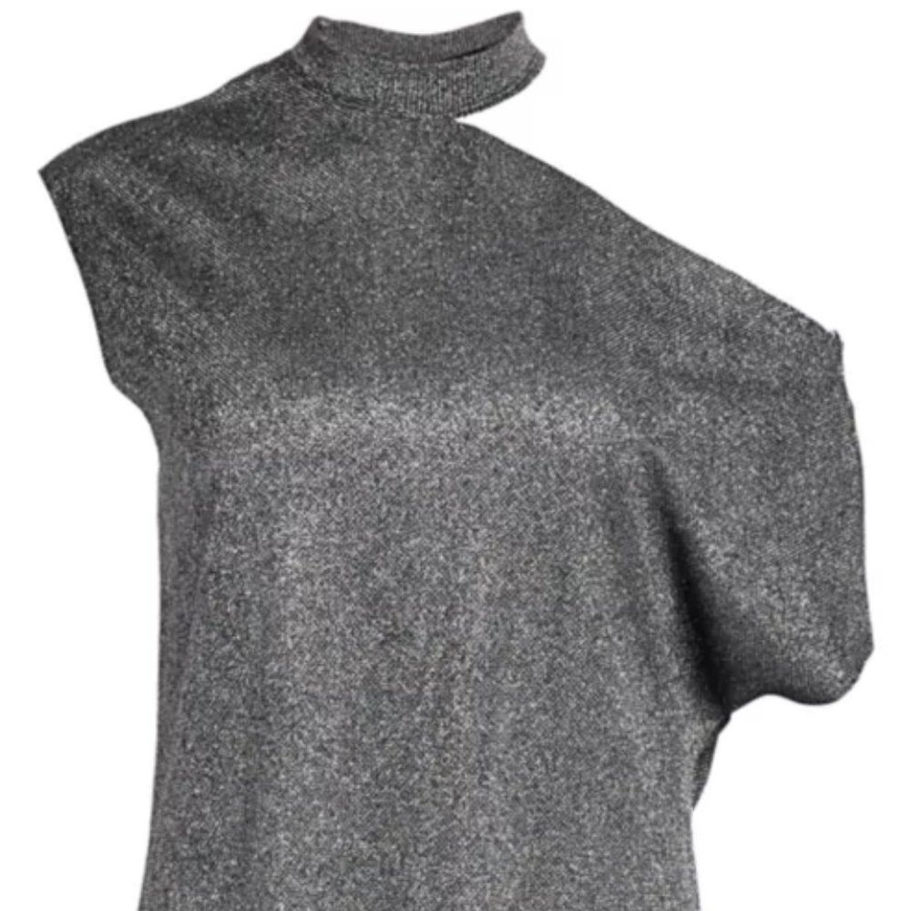 NWT - RtA rta axel cut out tshirt metallic silver